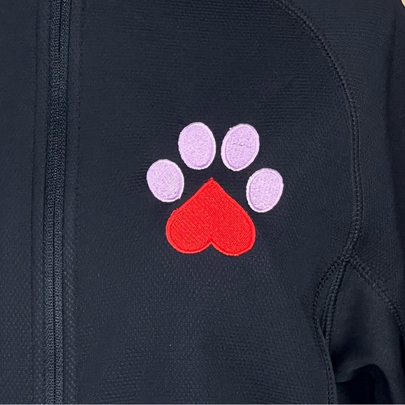 Tri-Mountsin Women’s Fleece Lined Black Jacket With Embroidered Dog Paw Small - Picture 3 of 12